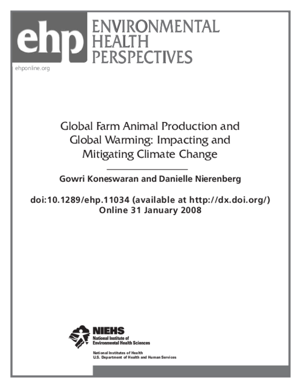 (PDF) Global Farm Animal Production and Global Warming Impacting and