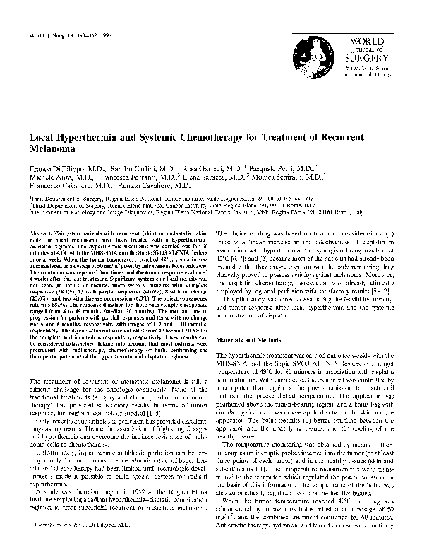(PDF) Local hyperthermia and systemic chemotherapy for treatment of ...