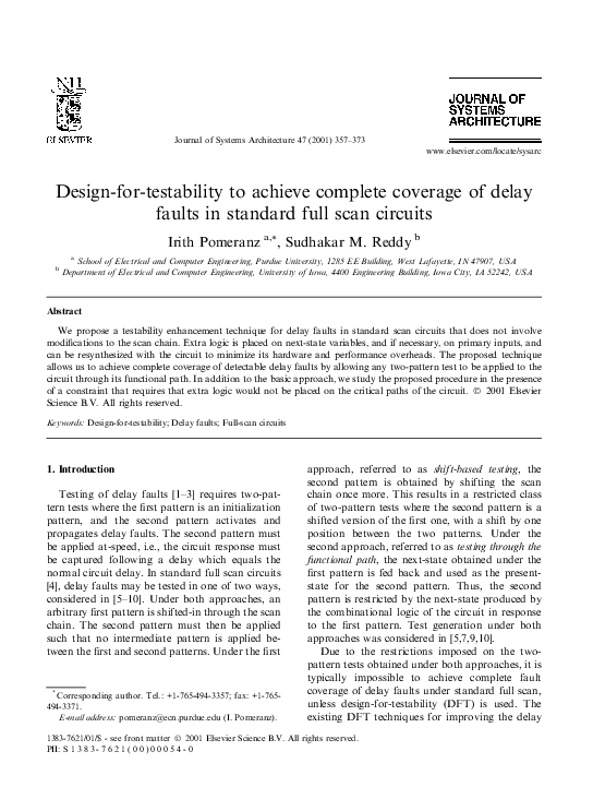 (PDF) Design-for-testability to achieve complete coverage of delay ...