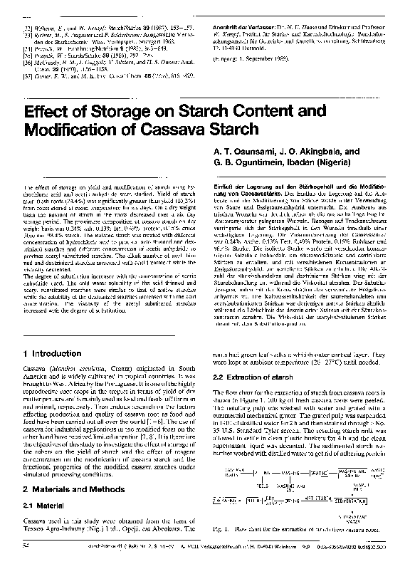 (PDF) Effect of Storage on Starch Content and Modification of Cassava ...