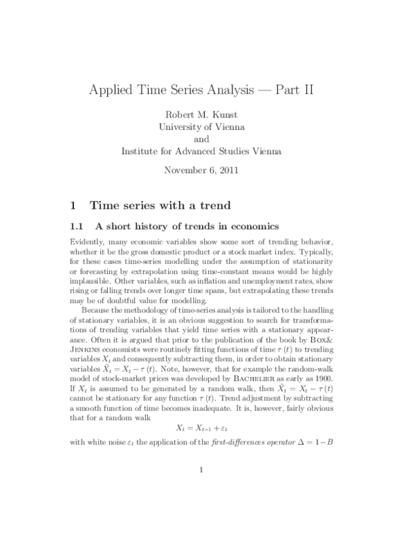 (PDF) Applied Time Series Analysis — Part II