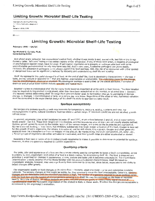 (PDF) Microbial Shelf life testing