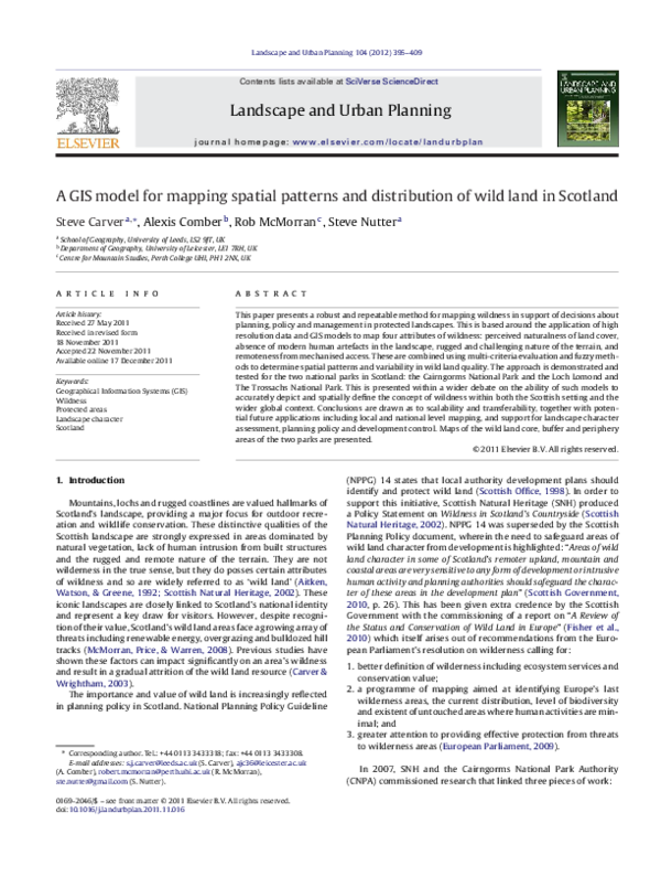 (PDF) A GIS model for mapping spatial patterns and distribution of wild ...