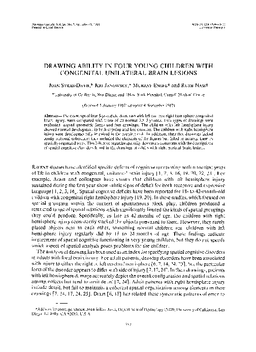 (PDF) Drawing ability in four young children with congenital unilateral ...
