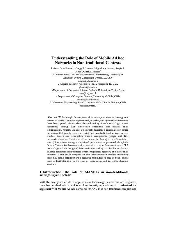 (PDF) Understanding the Role of Mobile Ad hoc Networks in Non ...