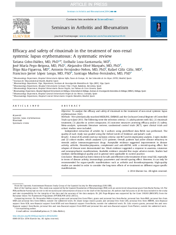 (PDF) Efficacy and safety of rituximab in the treatment of non-renal ...