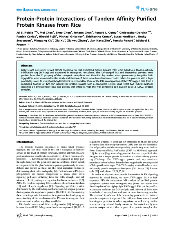 (PDF) Protein-Protein Interactions of Tandem Affinity Purified Protein ...