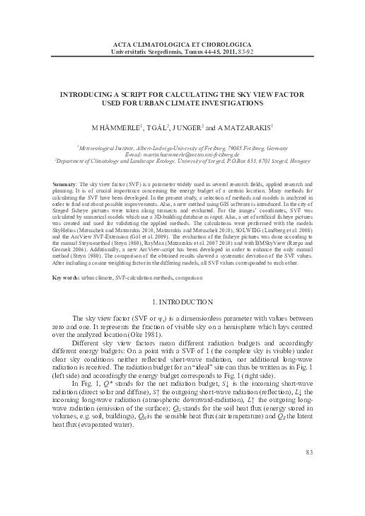 (PDF) Introducing a script for calculating the sky view factor used for ...