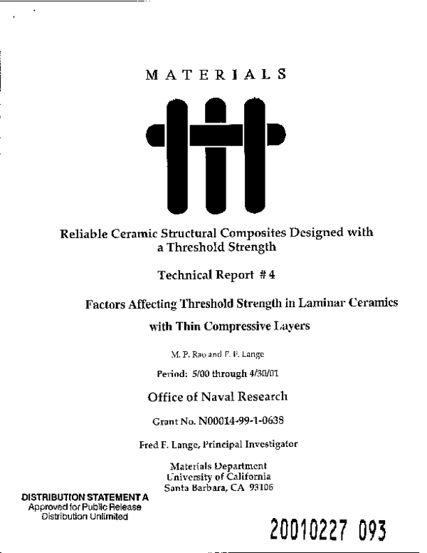 (PDF) Reliable Ceramic Structural Composites Designed with a Threshold Strength Masaru P Rao