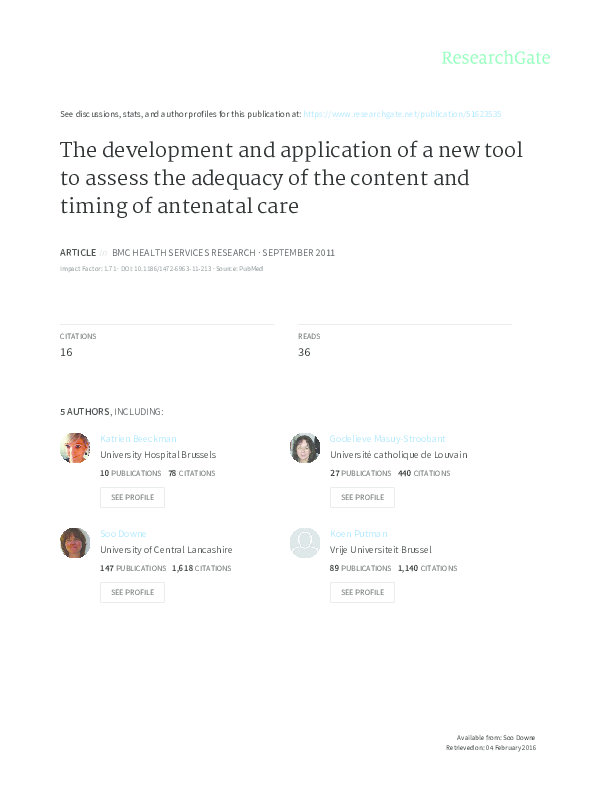 (PDF) The development and application of a new tool to assess the ...