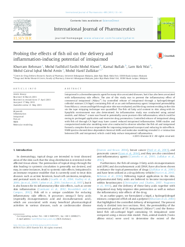 (PDF) Probing the effects of fish oil on the delivery and inflammation ...
