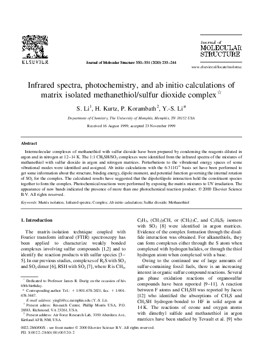 (PDF) Infrared spectra, photochemistry, and ab initio calculations of ...