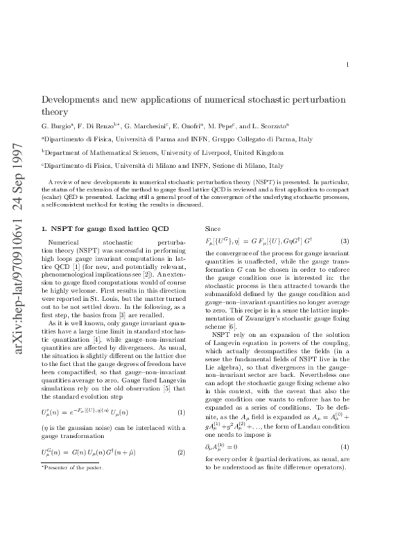 (PDF) Developments and new applications of numerical stochastic ...
