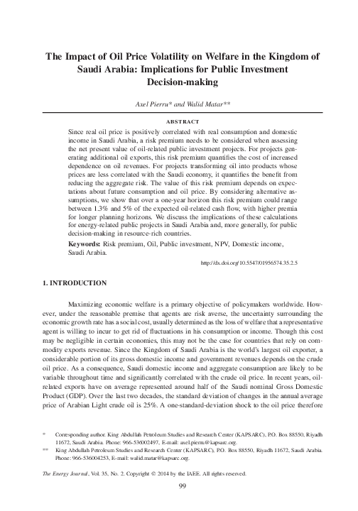 (PDF) The Impact of Oil Price Volatility on Welfare in the Kingdom of ...