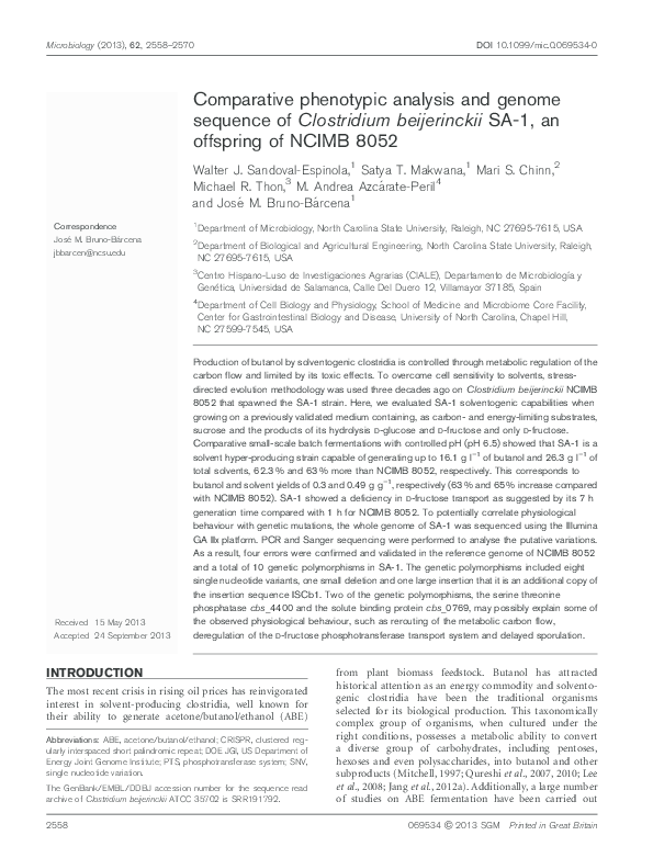 (PDF) Comparative phenotypic analysis and genome sequence of ...