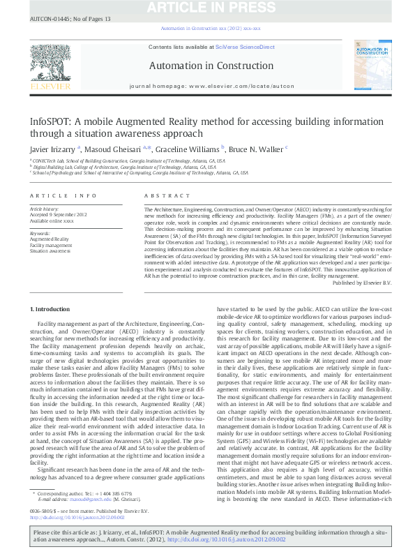 (PDF) InfoSPOT: A mobile Augmented Reality method for accessing ...