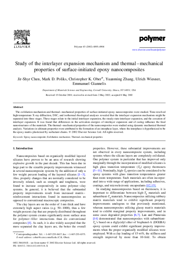 (PDF) Study of the interlayer expansion mechanism and thermal ...