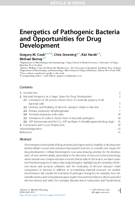 (PDF) Energetics of Pathogenic Bacteria and Opportunities for Drug ...