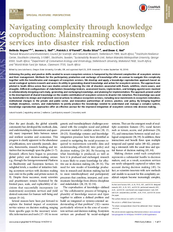 (PDF) Navigating complexity through knowledge coproduction ...