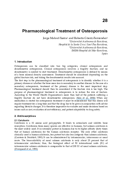 (PDF) Pharmacological Treatment of Osteoporosis