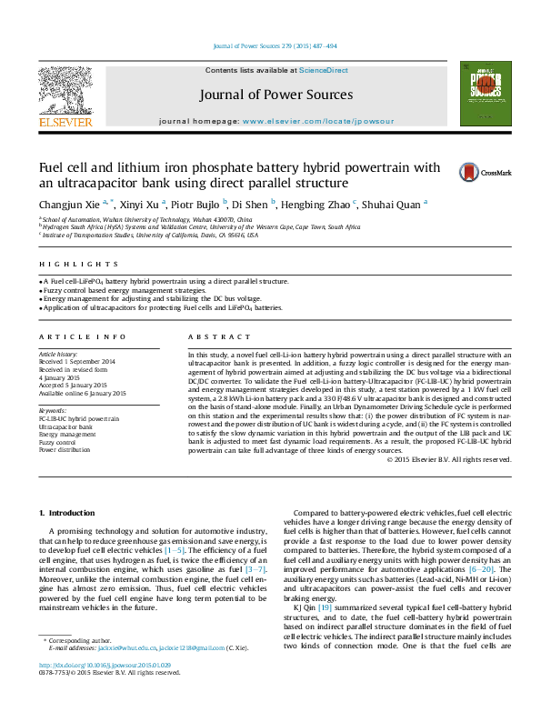 (PDF) Fuel cell and lithium iron phosphate battery hybrid powertrain ...