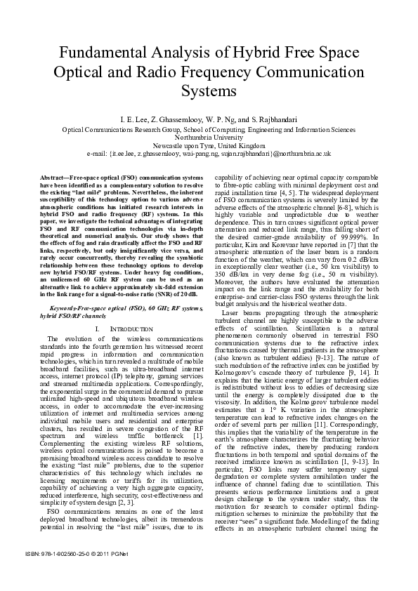 (PDF) Fundamental Analysis of Hybrid Free Space Optical and Radio ...