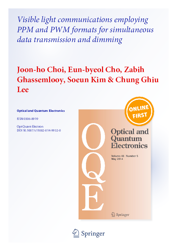 (PDF) Visible light communications employing PPM and PWM formats for