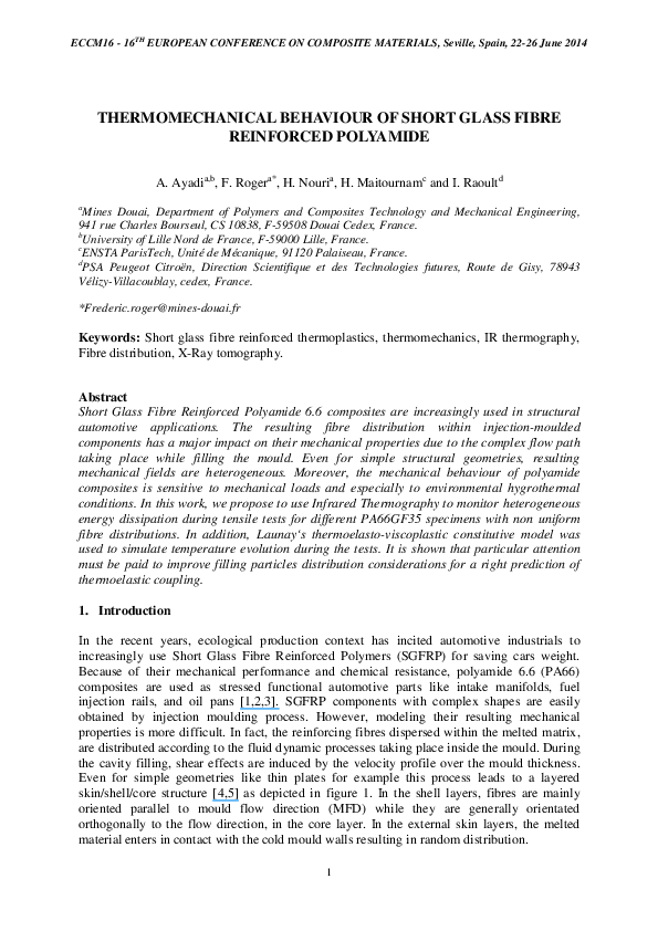 (PDF) Thermomechanical Behaviour of Short Glass Fibre Reinforced Polyamide