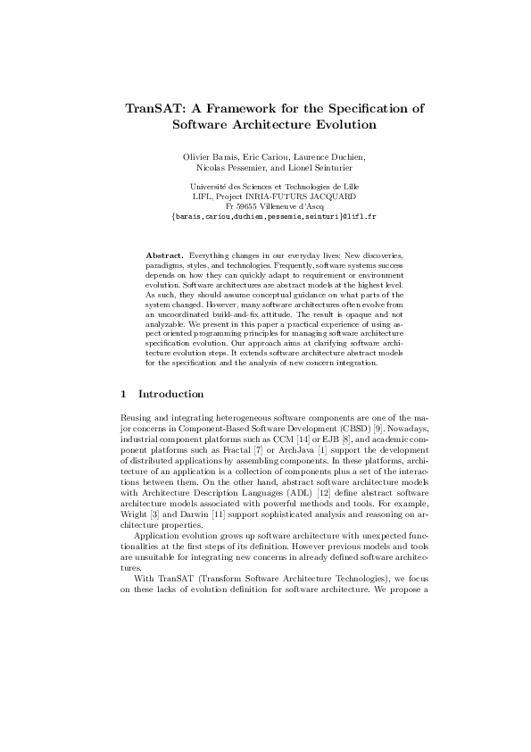 (PDF) Transat: A framework for the specification of software ...
