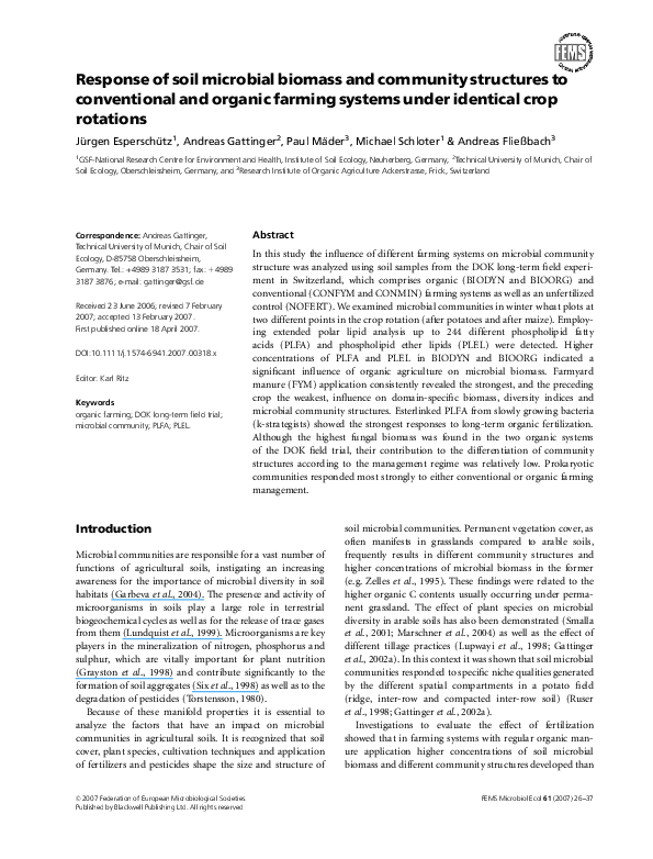 (PDF) Response of soil microbial biomass and community structures to ...