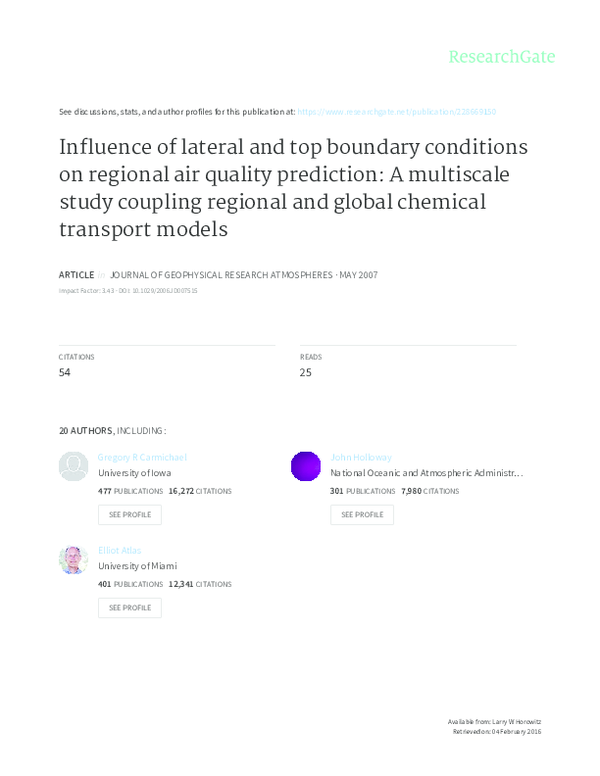 (PDF) Influence of lateral and top boundary conditions on regional air ...