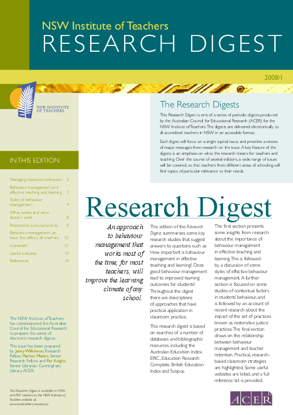 pdf managing student behaviour in the classroom