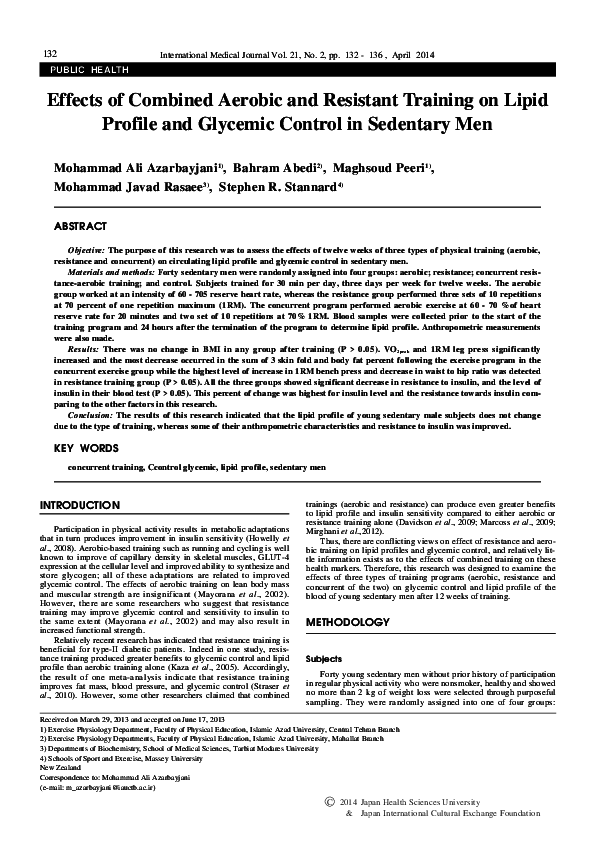 (PDF) Effects of combined aerobic and resistant training on lipid ...
