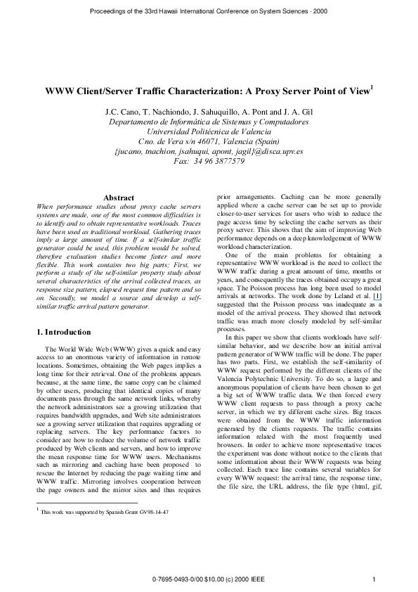 (PDF) WWW client/server traffic characterization: a proxy server point ...