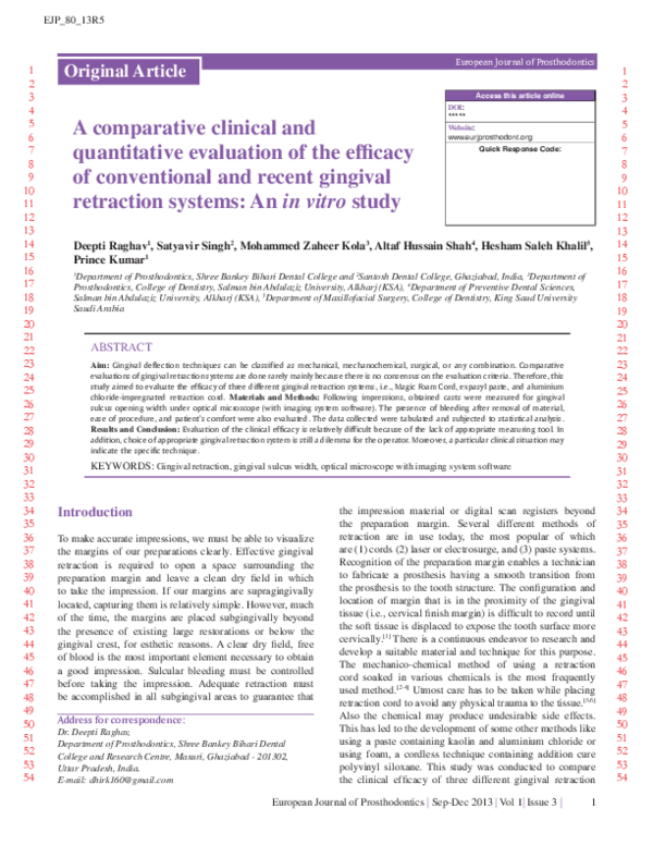 (PDF) A comparative clinical and quantitative evaluation of the ...
