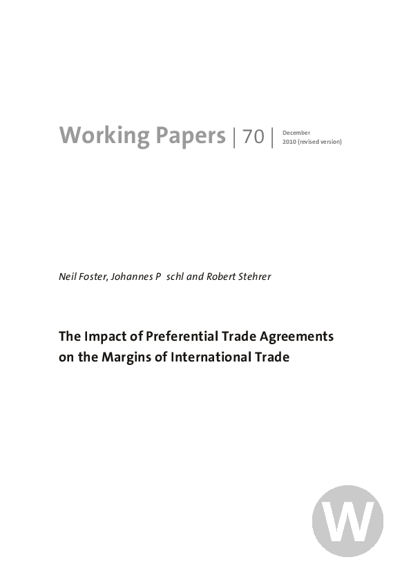 (PDF) The impact of Preferential Trade Agreements on the margins of ...