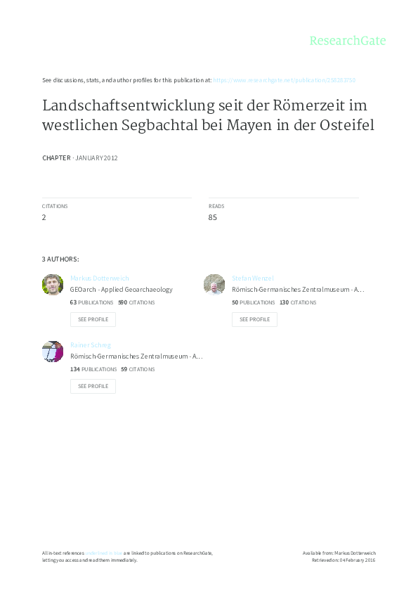 Datierungsmethoden Geochronologie und Landschaftsentwicklung