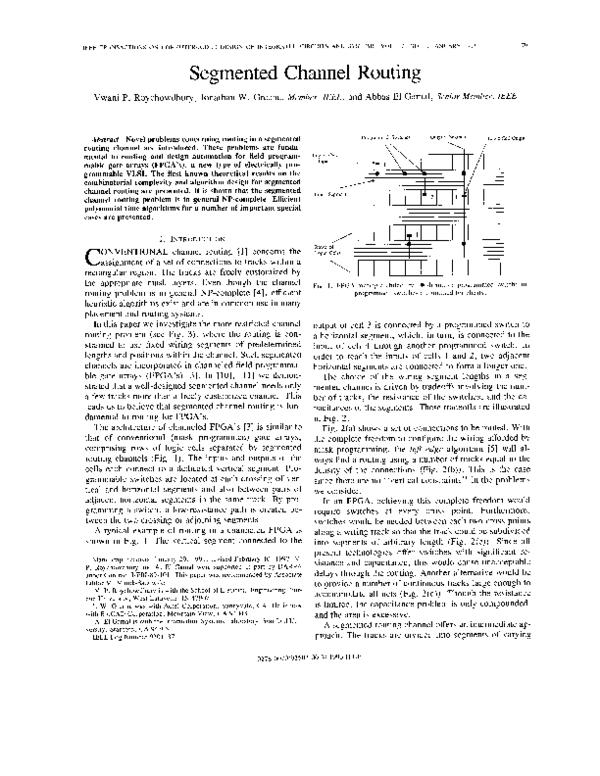 (PDF) Segmented Channel Routing