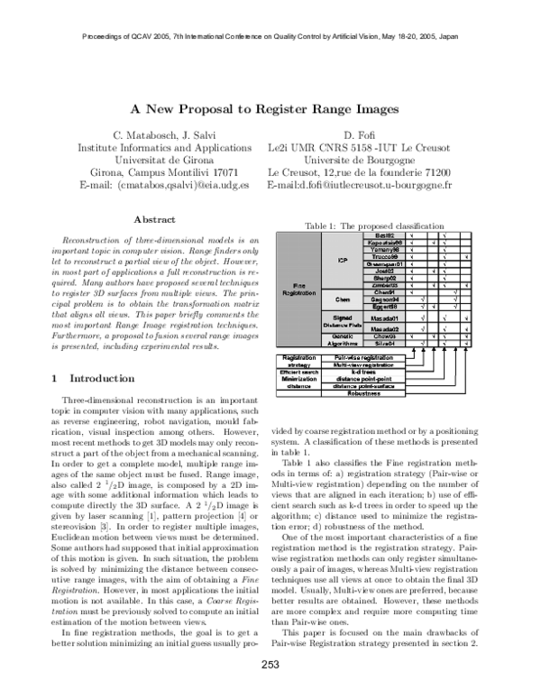 (PDF) A new proposal to register range images