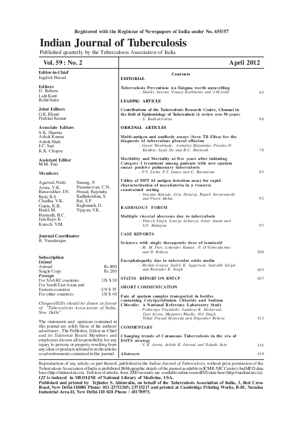 (PDF) Utility of MPT 64 antigen detection assay for rapid