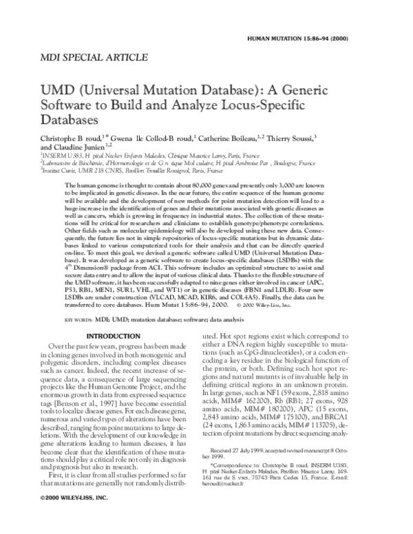 (PDF) UMD (Universal Mutation Database): A generic software to build ...