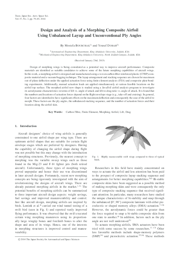 (PDF) Design and Analysis of a Morphing Composite Airfoil Using ...
