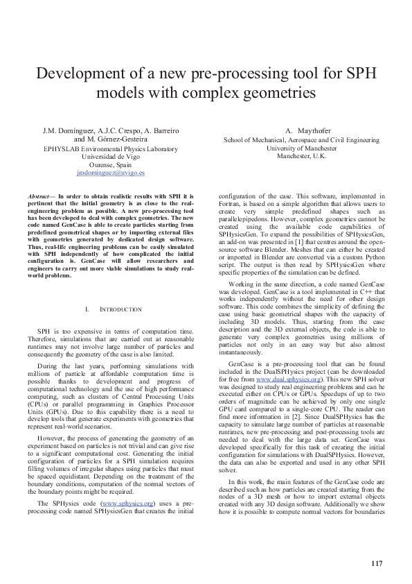 (PDF) Development of a new pre-processing tool for SPH models with ...