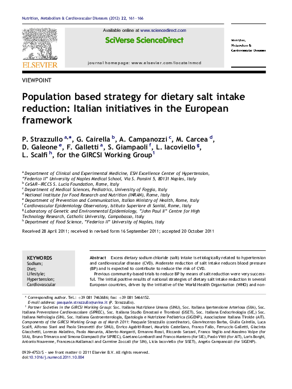 (PDF) Population based strategy for dietary salt intake reduction ...