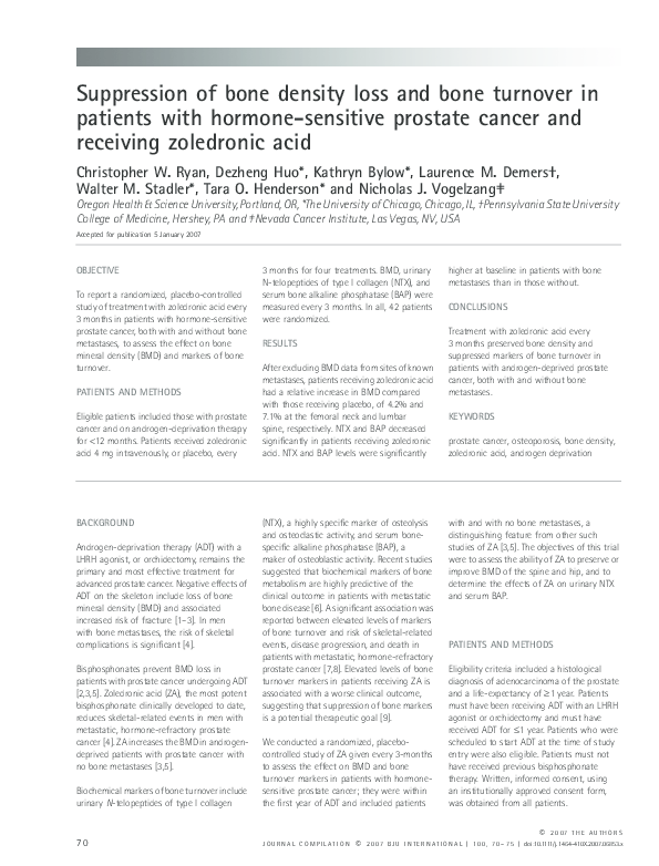 (PDF) Suppression of bone density loss and bone turnover in patients ...