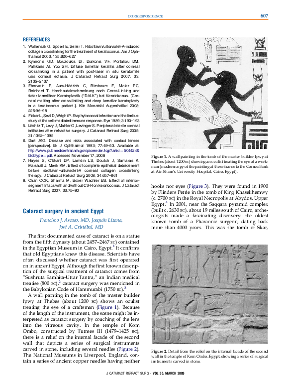 (PDF) Cataract surgery in ancient Egypt Patric Blomstedt Academia.edu