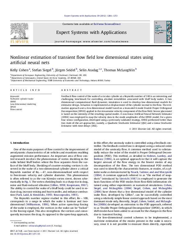 (PDF) Nonlinear estimation of transient flow field low dimensional ...
