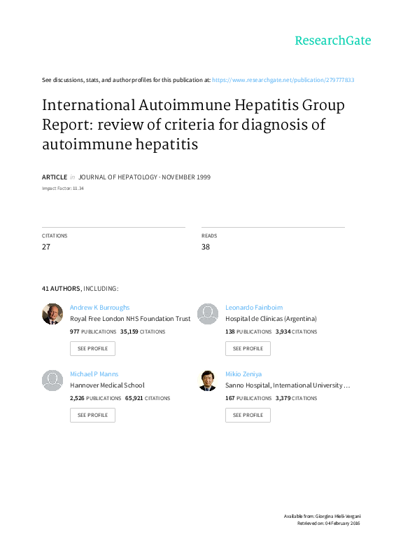 (PDF) International Autoimmune Hepatitis Group Report review of