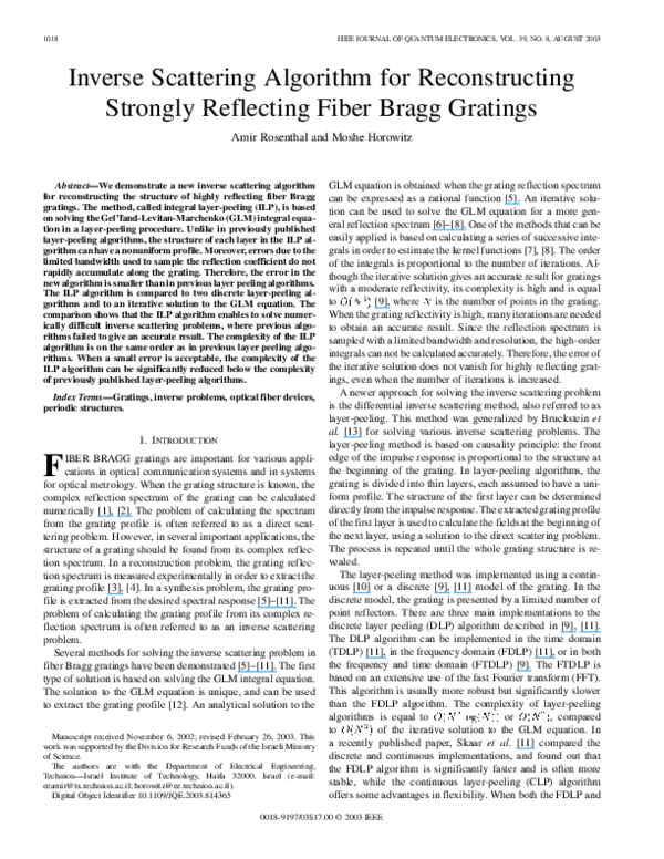 (PDF) Inverse scattering algorithm for reconstructing strongly ...