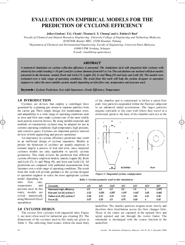 (PDF) Evaluation on empirical models for the prediction of cyclone ...